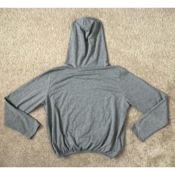 Discreet Gray Soft Sporty Comfy Crop Hoodie Gray Women’s Size X-Large - Picture 2 of 7